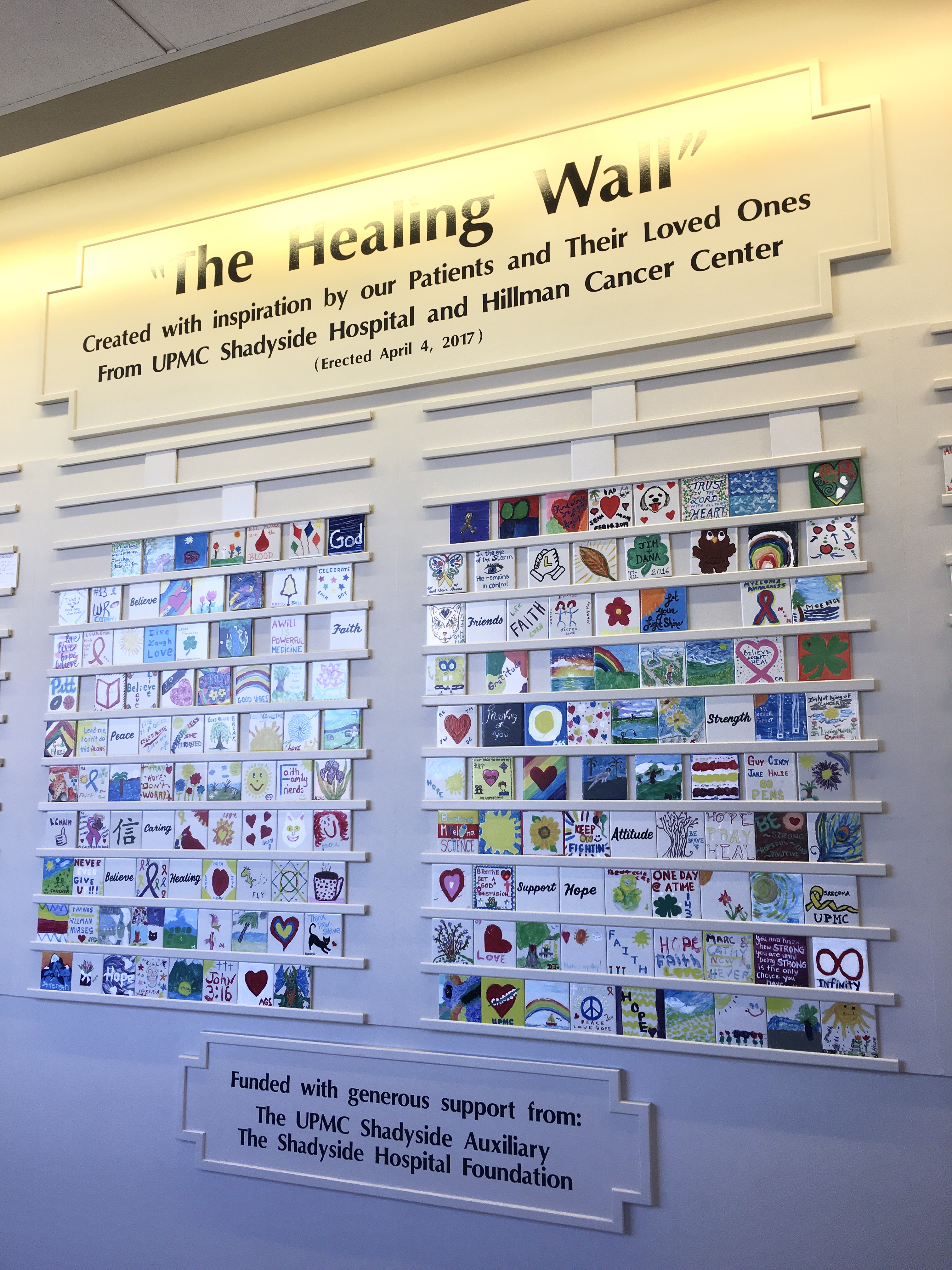 The Healing Wall at UPMC Shadyside. This is the volunteer program that I run