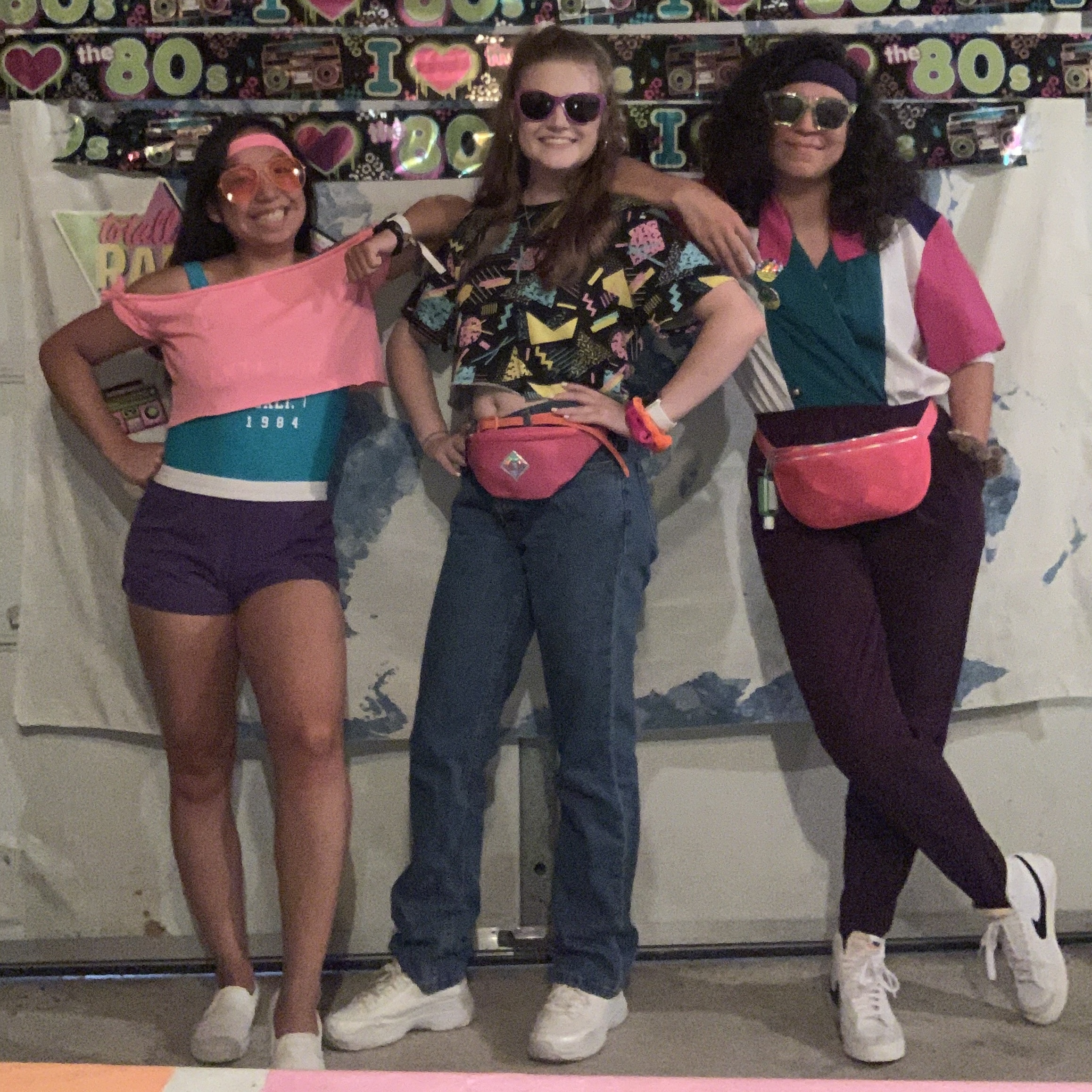 Sam, Shannon, and I-- two of my best friends from high school at an 80's themed party